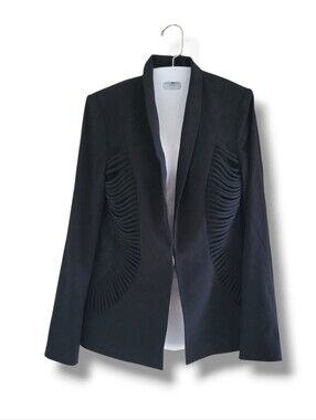 Marciano | EUC Black Sculptural Pleated Tuxedo Blazer Jacket (SIZE S)